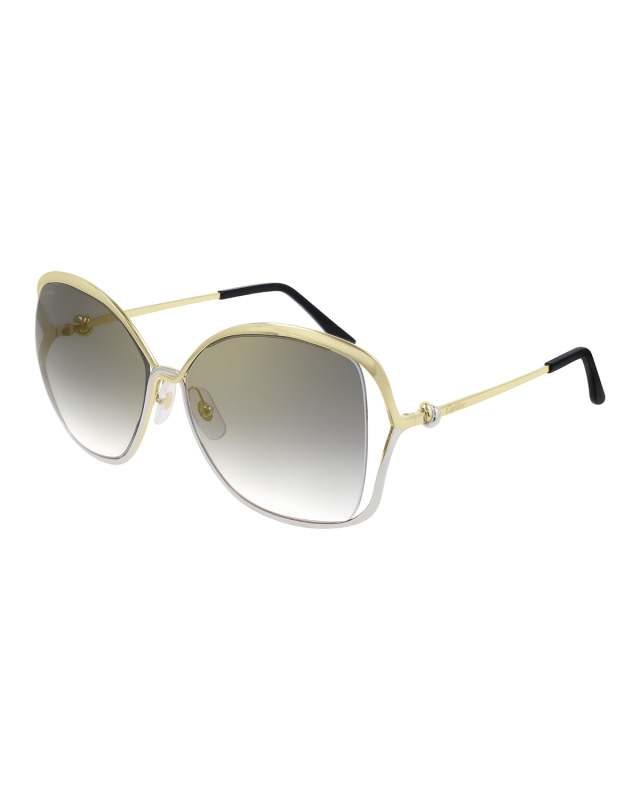 Square Two-Tone Metal Sunglasses